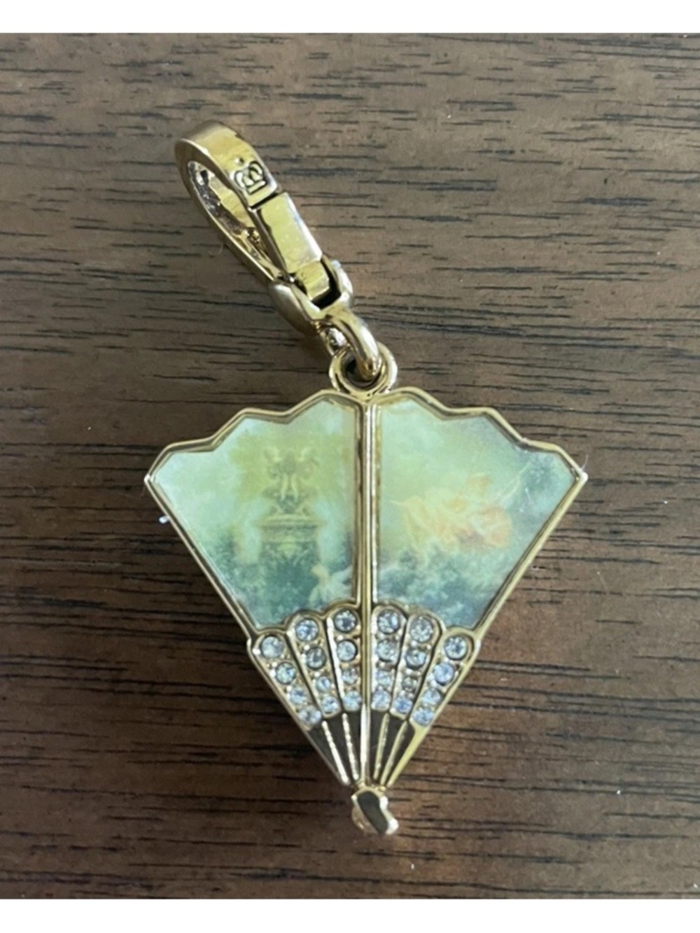 Juicy Couture 2010 Rare Asian Gold-tone Fan Charm with Pale Green Enamel